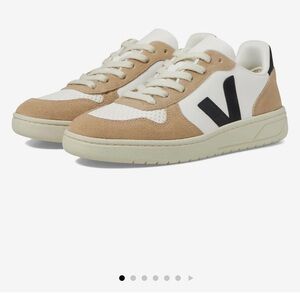 Veja women’s V-10 Tan and White Sneakers
